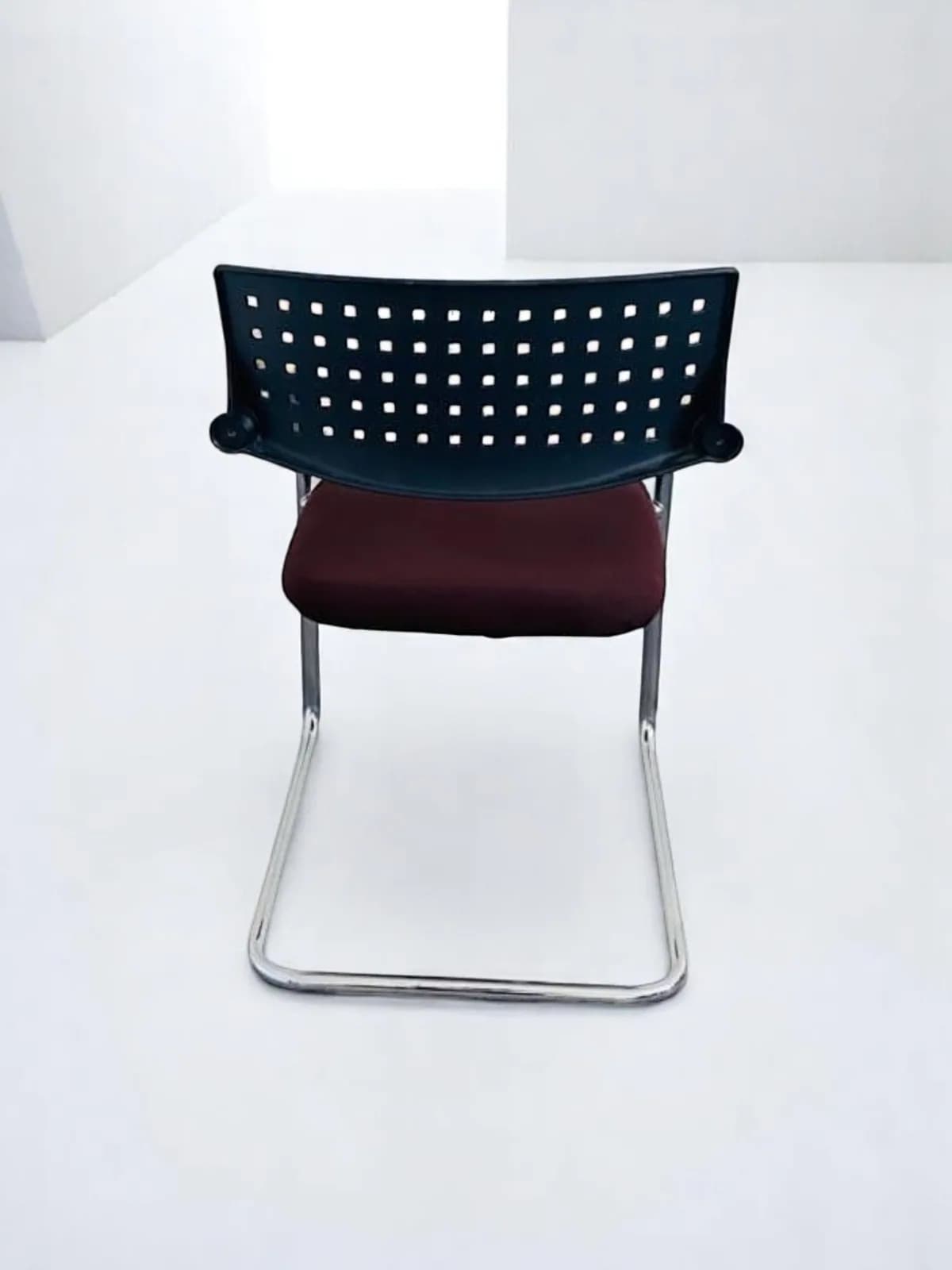 Fauteuil Vitra vis à vis luge visiteur inox marron — vue 4