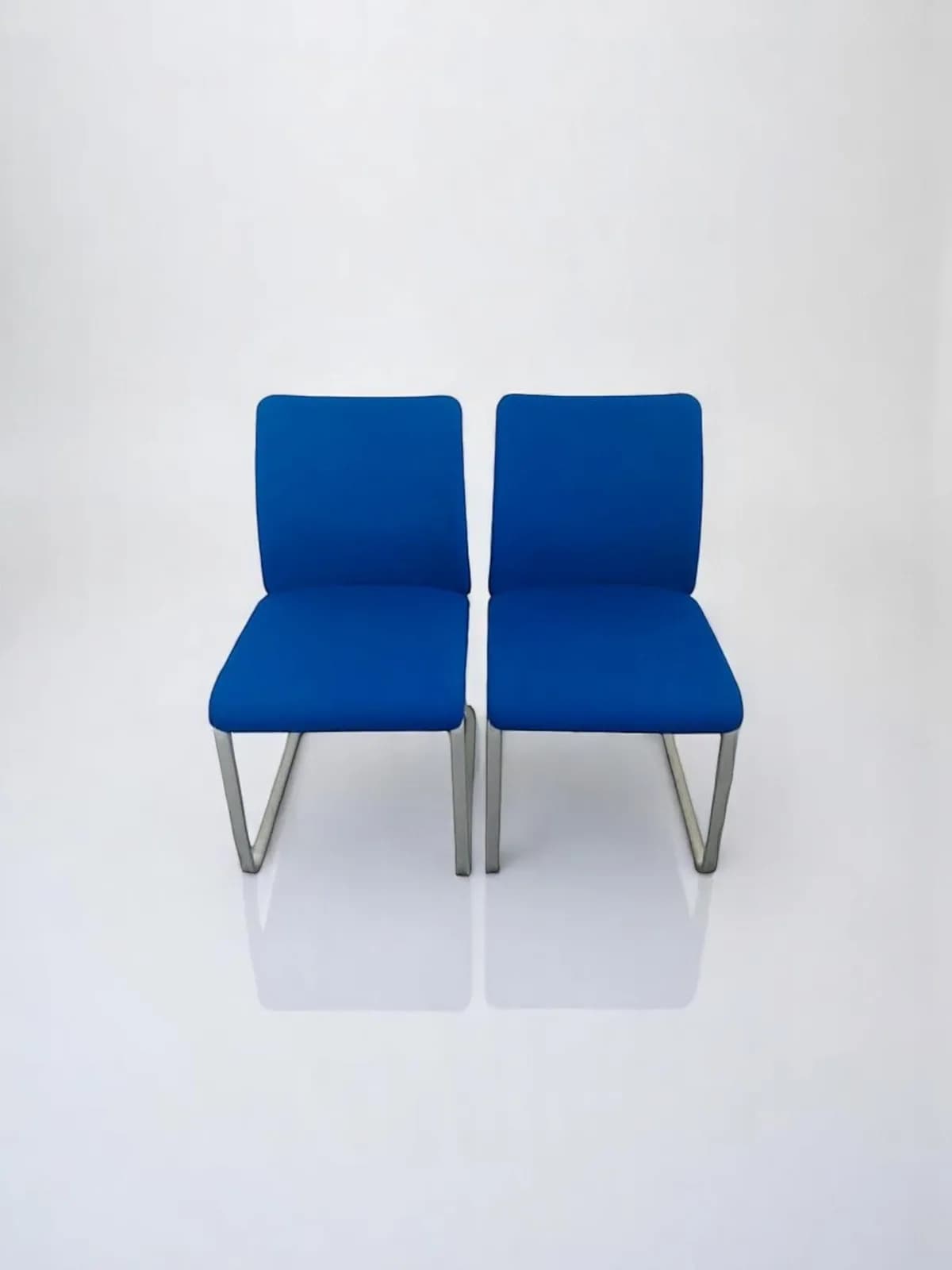 Lot 2 Chaise visiteur luge bleu Steelcase — vue 3