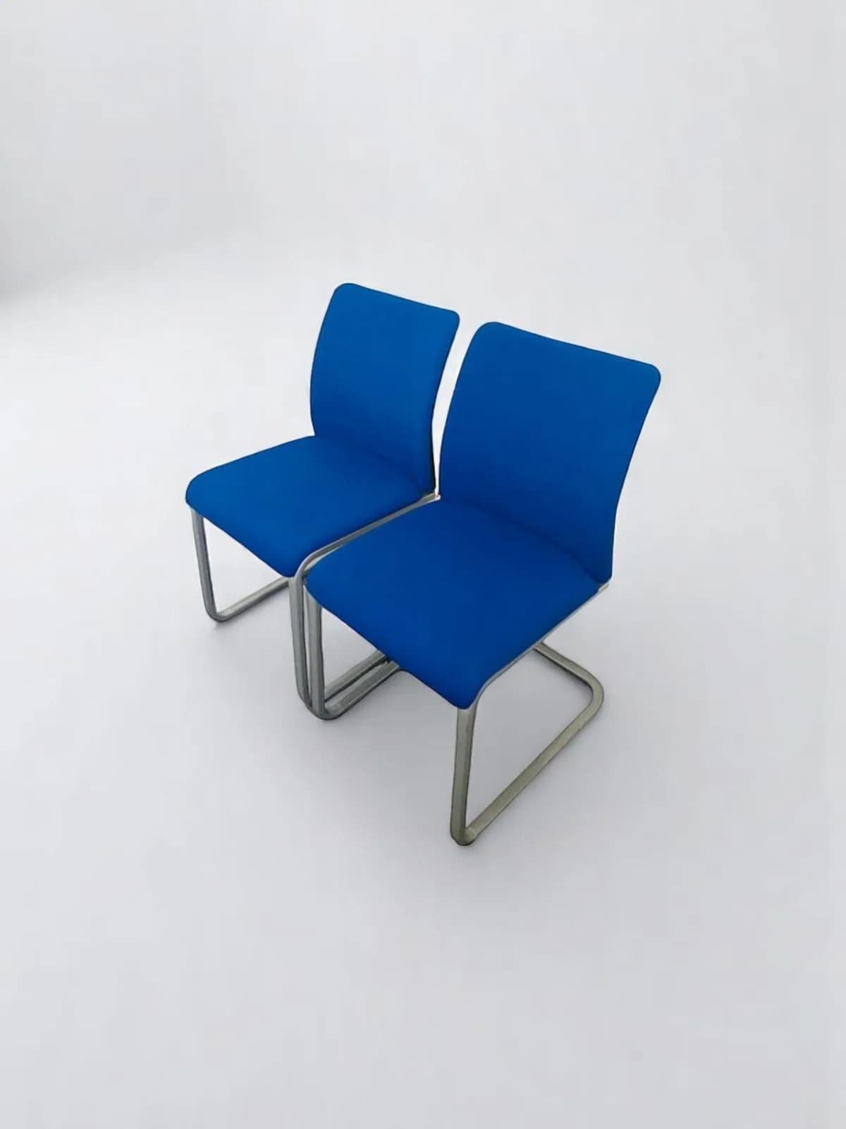 Lot 2 Chaise visiteur luge bleu Steelcase — vue 2
