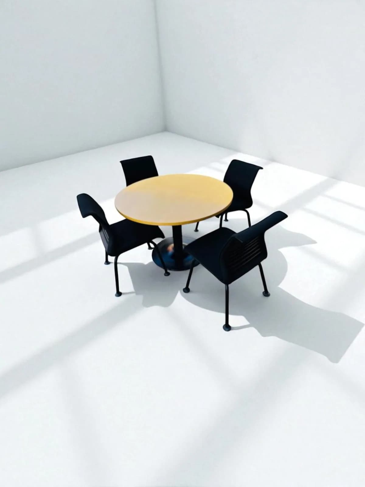 Table ronde bois piètement tulipe noir métal 110cm — vue 3