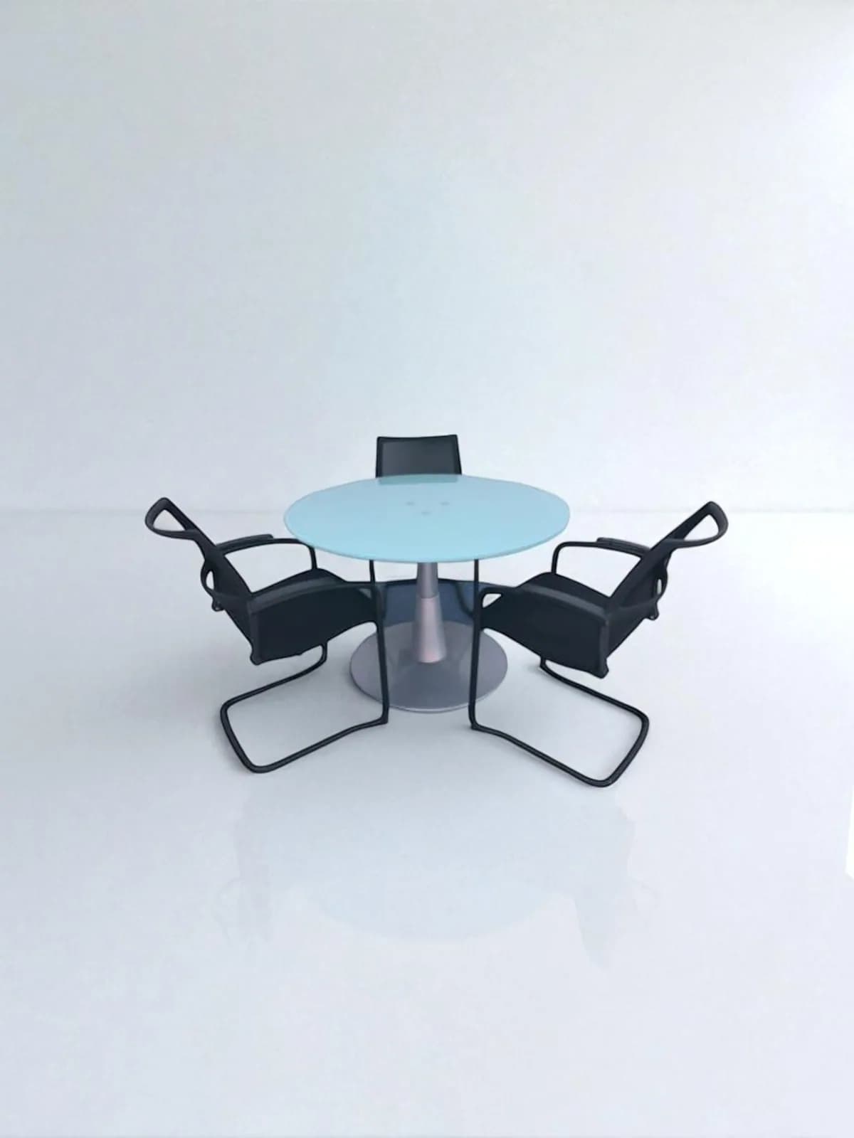 Table ronde en verre 120cm Haworth — vue 3