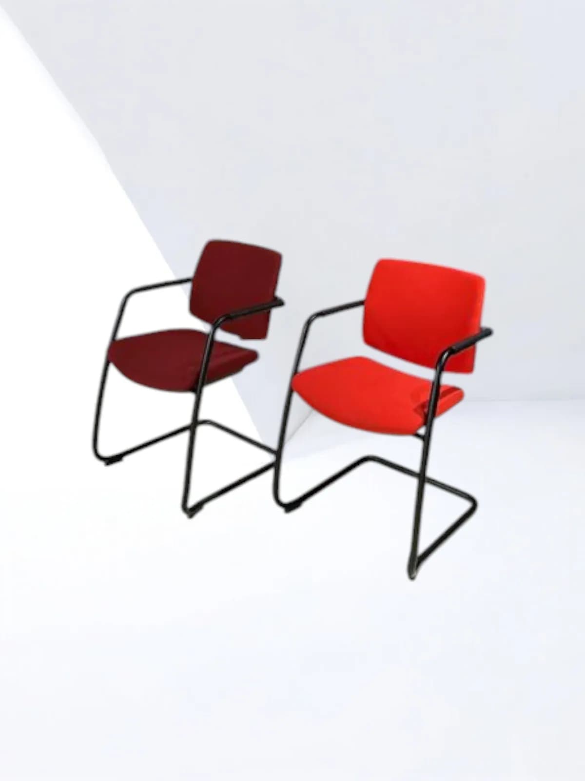 Chaise de bureau accueil Sesta Q-easy avec accoudoir rouge — vue 2