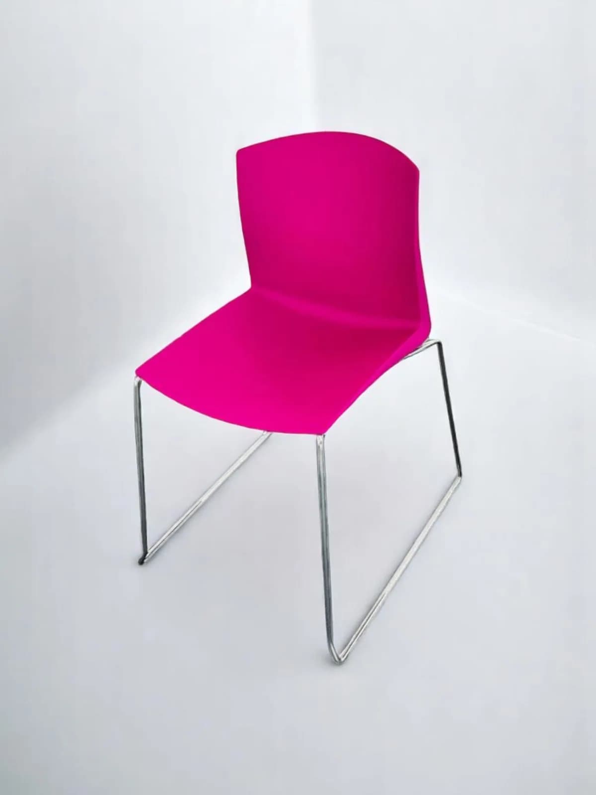 Chaise visiteur design piètement Traîneau rouge violet — vue 3