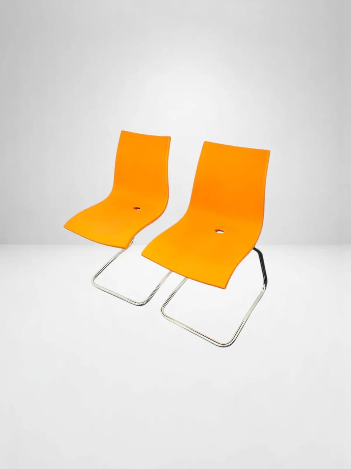 Lot deux chaises visiteur Arredo metal Ibebi plastique luge — vue 4
