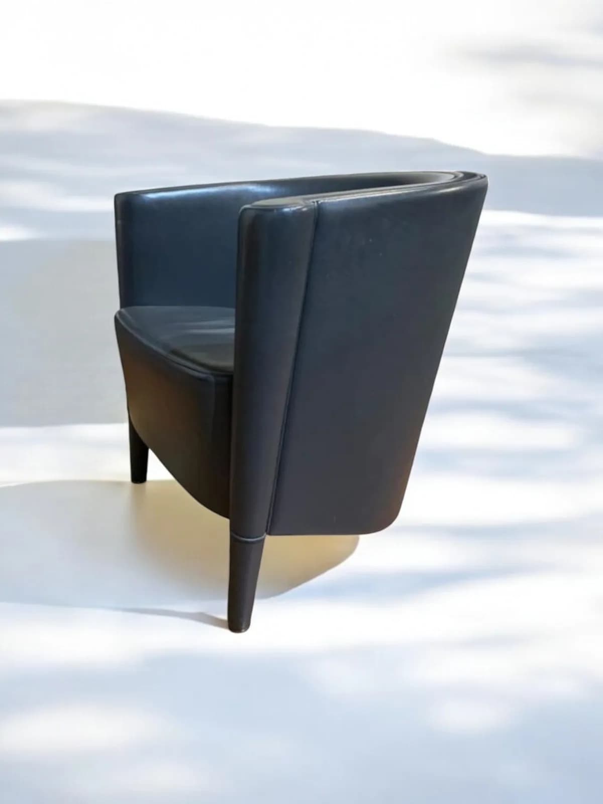Fauteuil Rich Antonio Citterio édition Moroso 1989 en cuir Bleu — vue 2