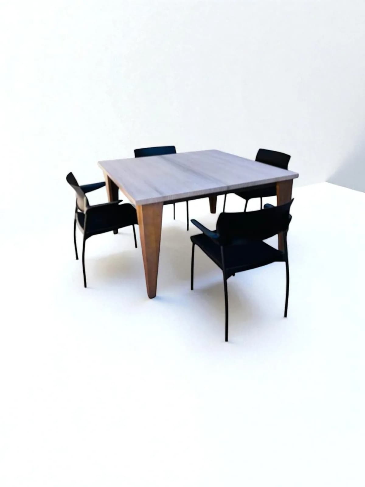 Table de réunion en bois 130x130cm — vue 3