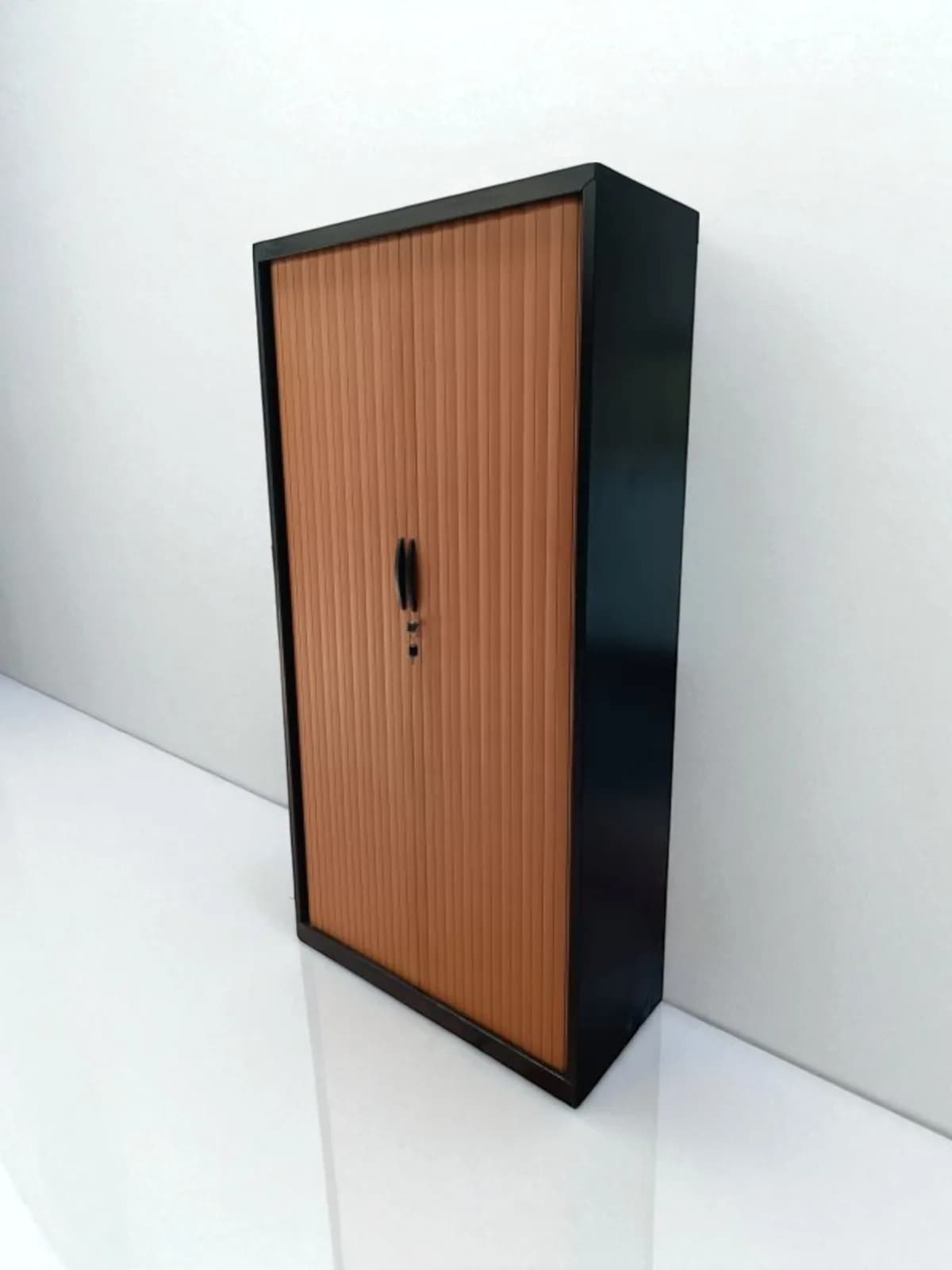 Armoire bi-color métallique marron noir 100x200cm