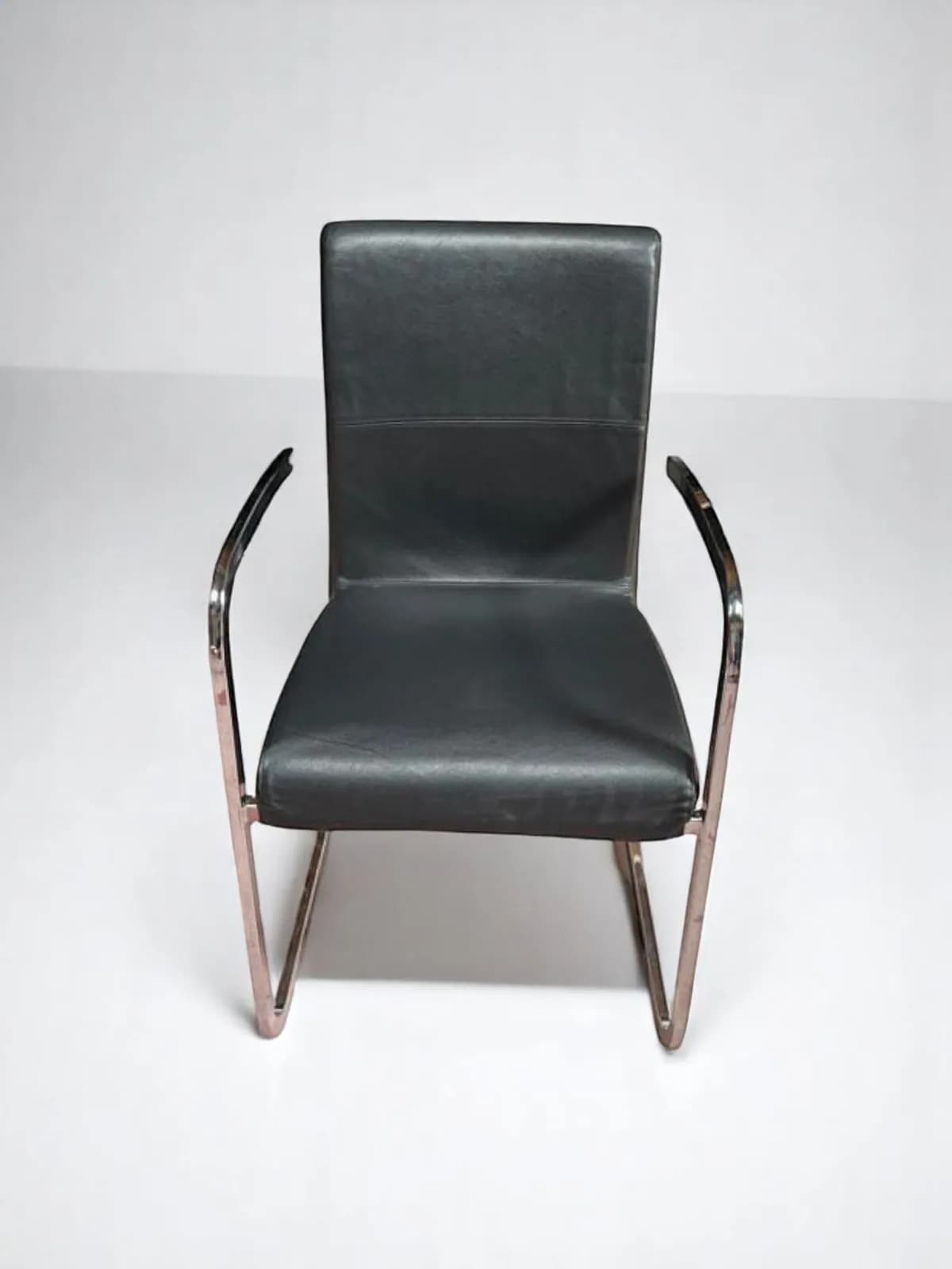 Ensemble 3 fauteuils cuir Effezeta made in Italy Chromé — vue 3