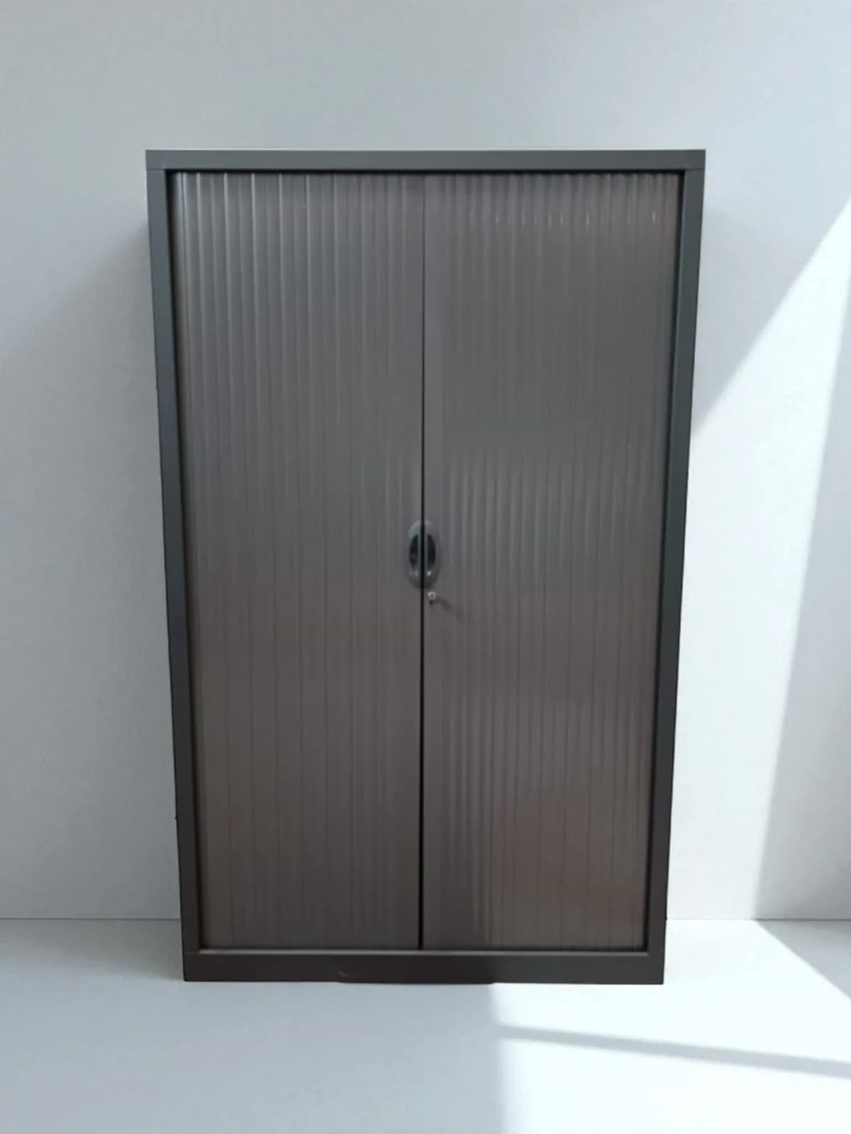 Armoire haute porte coulissante grise Ronis 120x200cm