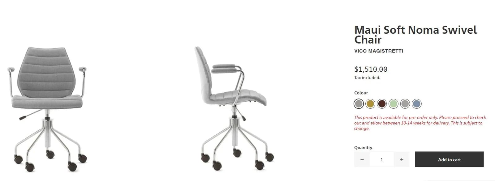 Chaise roulette MAUI SOFT NOMA  Vico Magistretti — vue 5