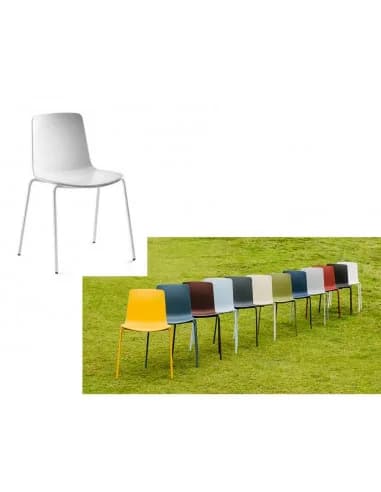 Lot deux chaises Enea Lotus visiteur empilable — vue 8