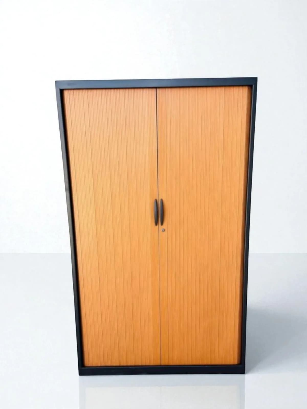 Armoire haute bi-color rideaux monobloc noir marron — vue 2