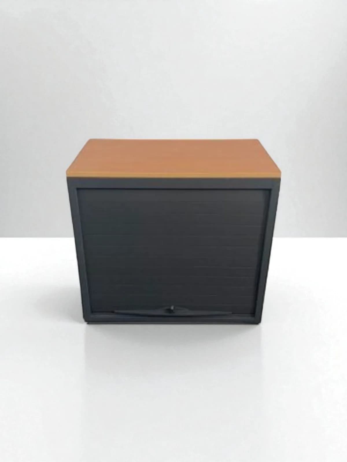 Armoire basse rideaux vertical couleur merisier 80x73cm