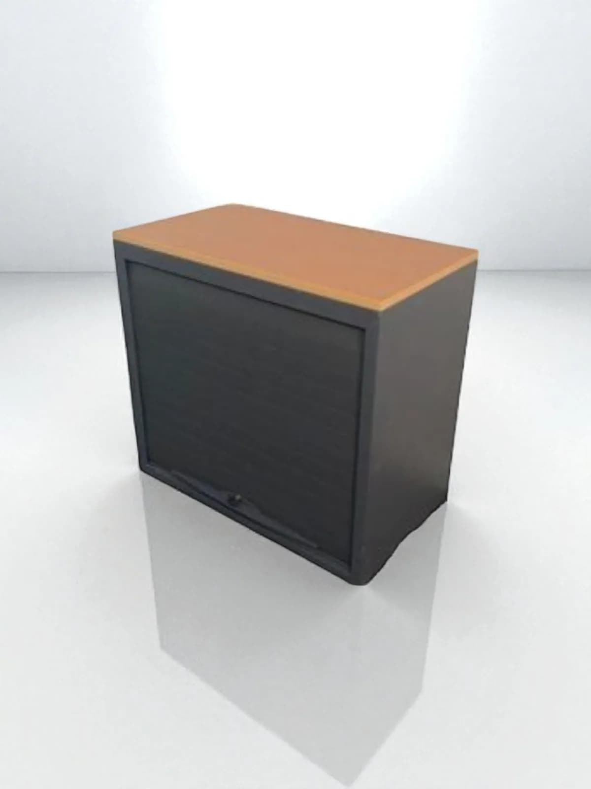 Armoire basse rideaux vertical couleur merisier 80x73cm — vue 2