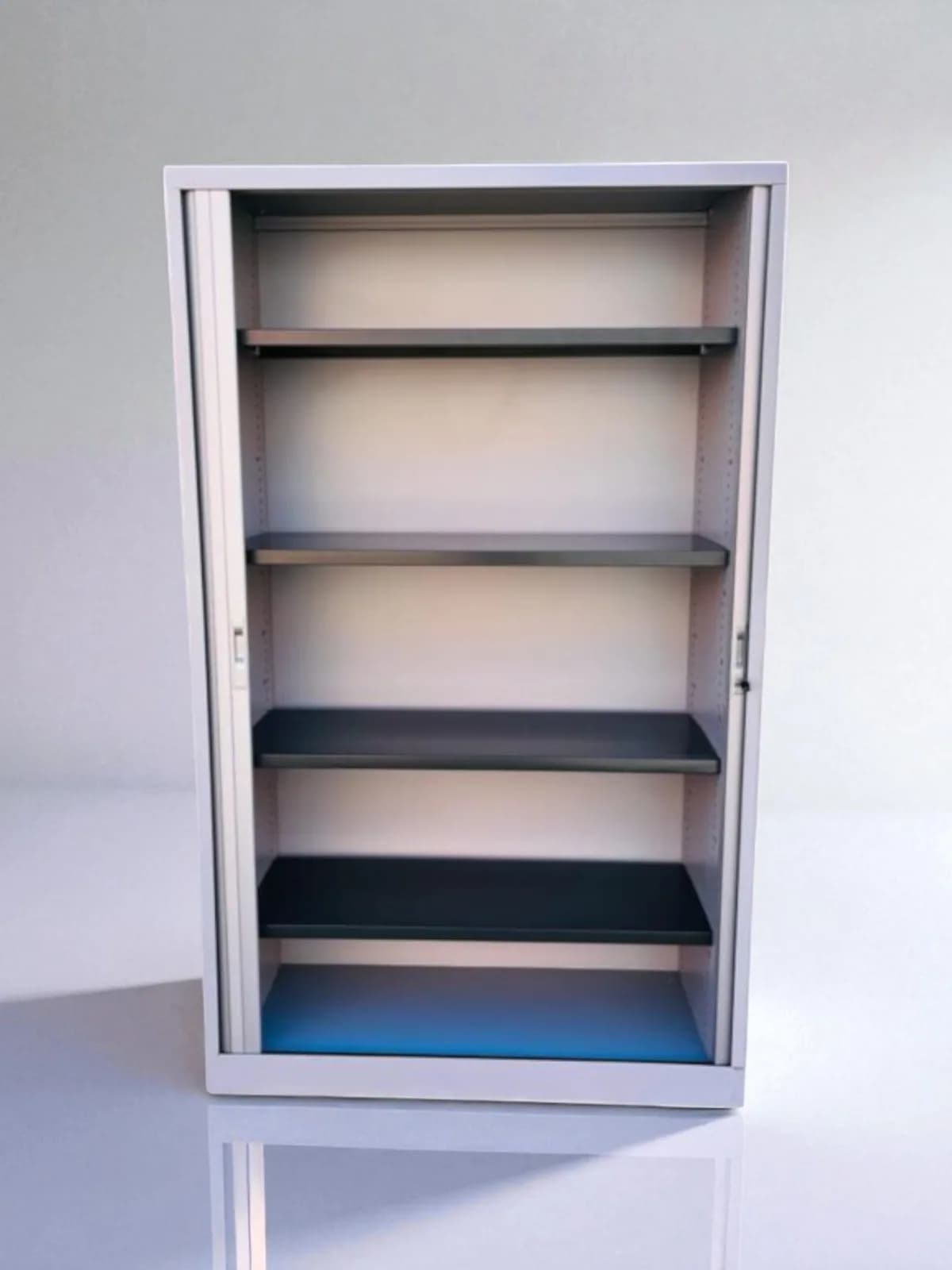 Armoire haute Marcadet gris 120x200cm monobloc avec clé — vue 3