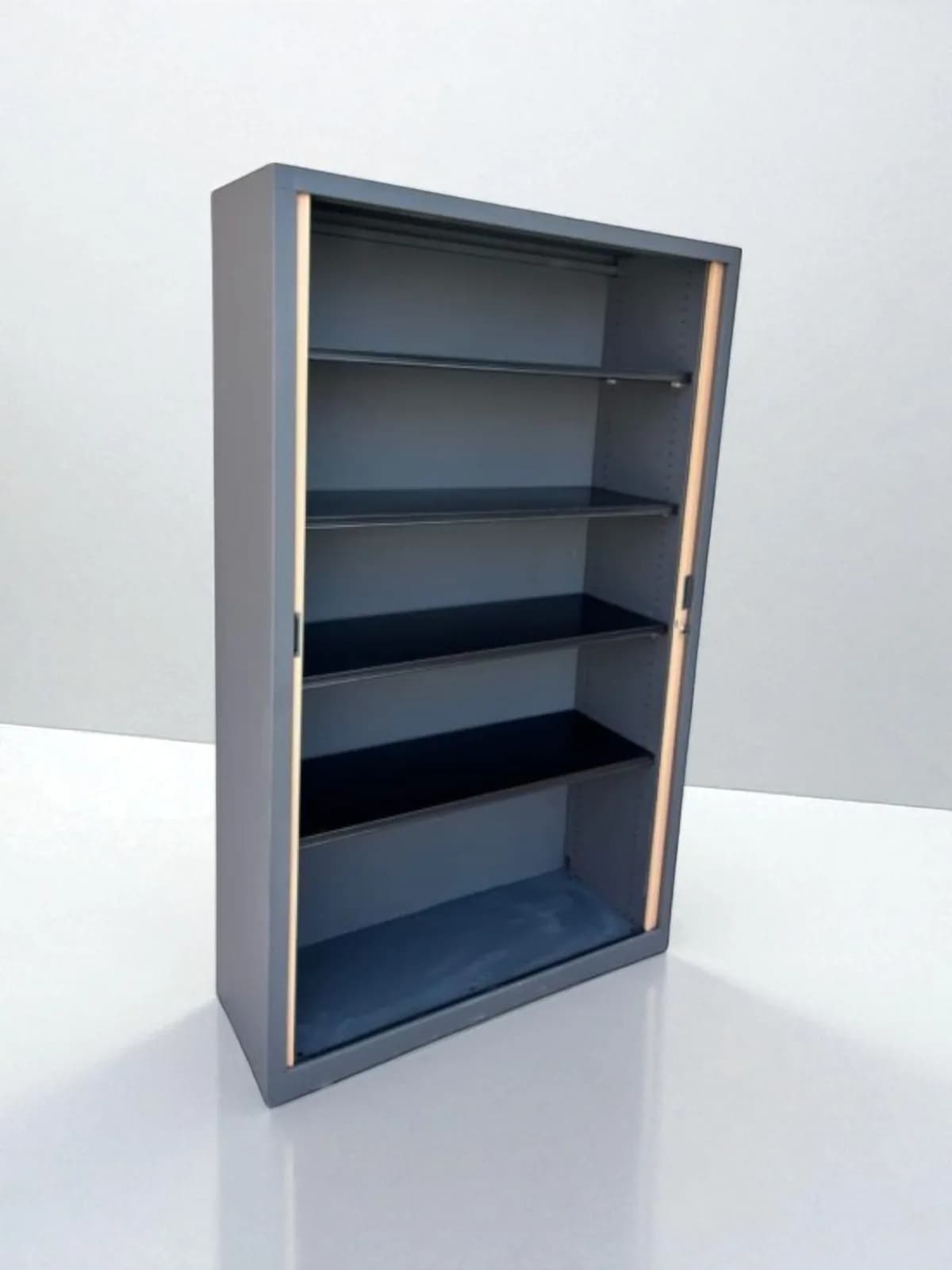 Armoire haute bi-color rideaux coulissant 120x200cm — vue 2