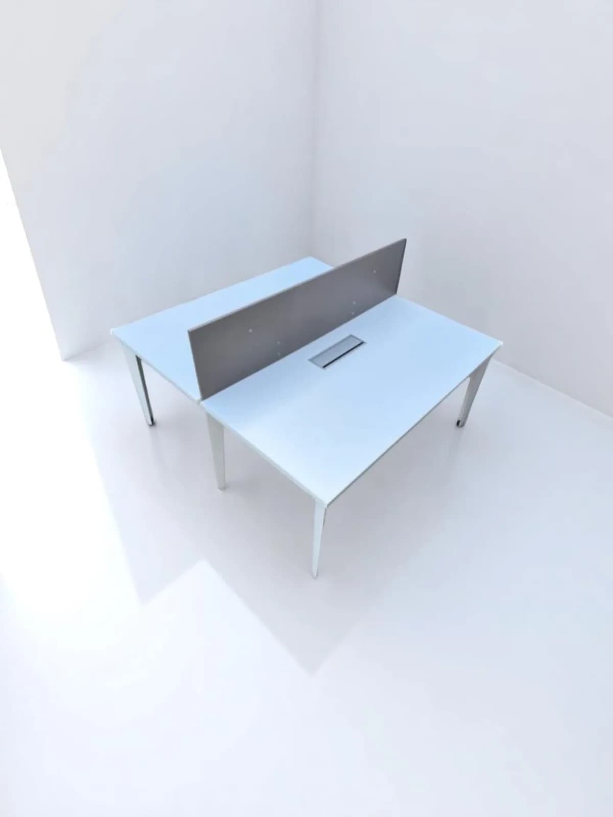 Bureau bench 160x160cm Magencia blanc — vue 3