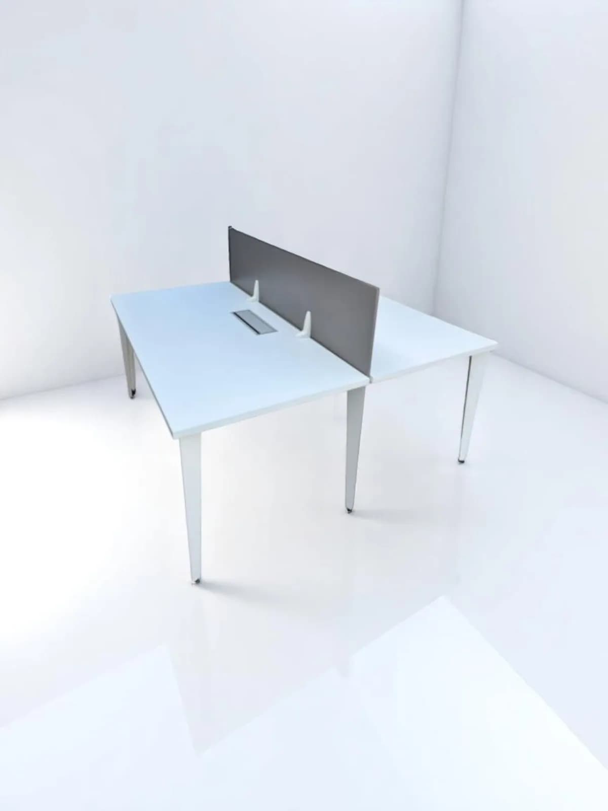 Bureau bench 160x160cm Magencia blanc — vue 2