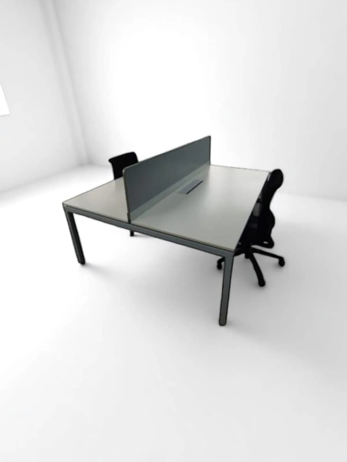 Bureau bench Haworth 180x80 plateau avec séparation — vue 3
