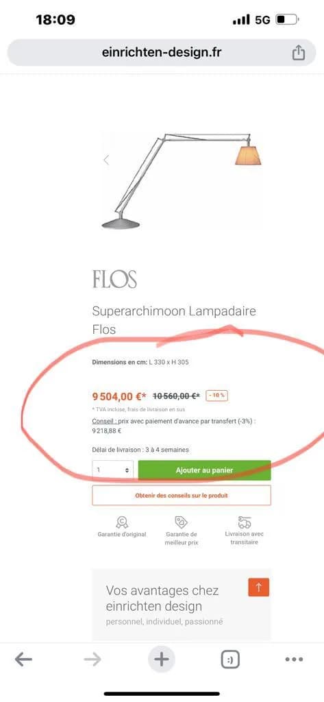 Lampadaire Flos Superarchimpon — vue 3