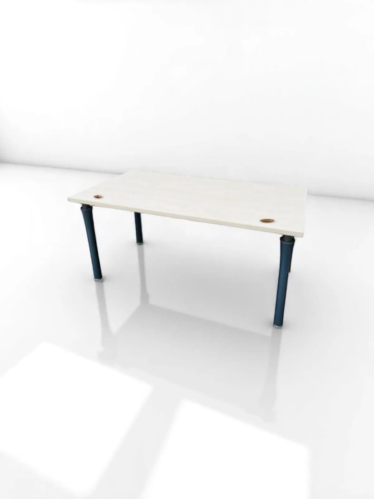 Bureau droit Magencia chêne clair piètement gris 160x80cm — vue 2