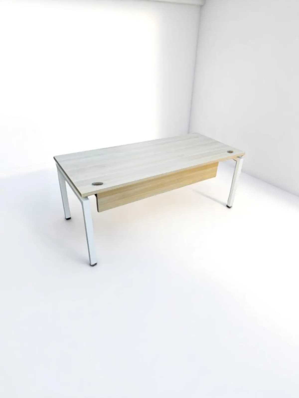 Bureau droit rectangulaire finition chêne 180x80cm — vue 2