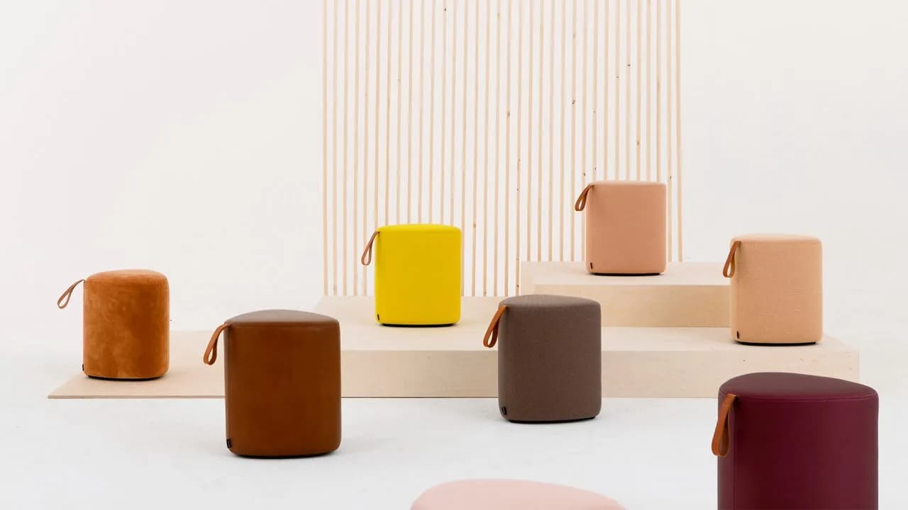 Cascando POUF PULLY en tissus rouge — vue 5