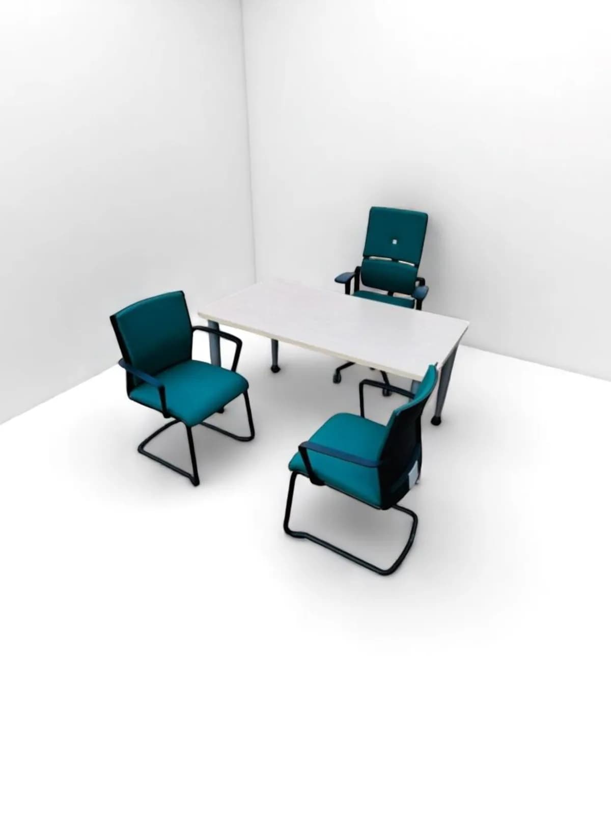 Bureau droit Steelcase 140x80cm piètement tubulaire — vue 4