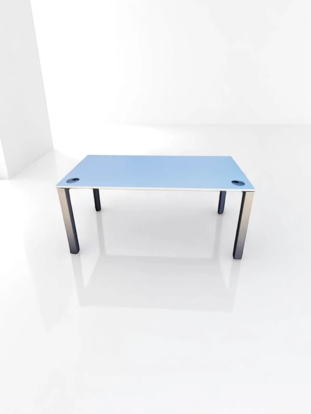 Bureau droit Steelcase 160x80cm blanc passe câble — vue 2