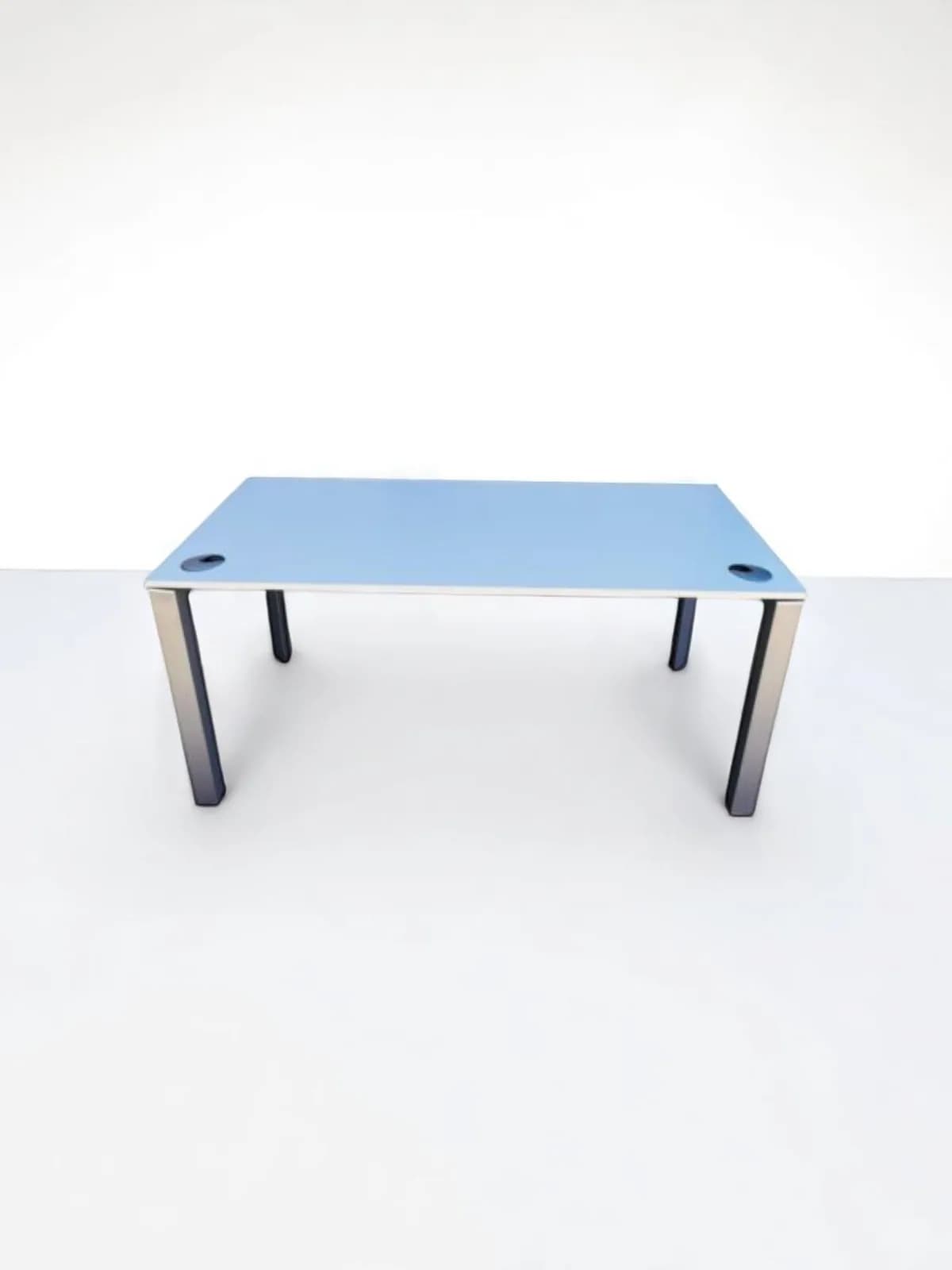 Bureau droit Steelcase 160x80cm blanc passe câble