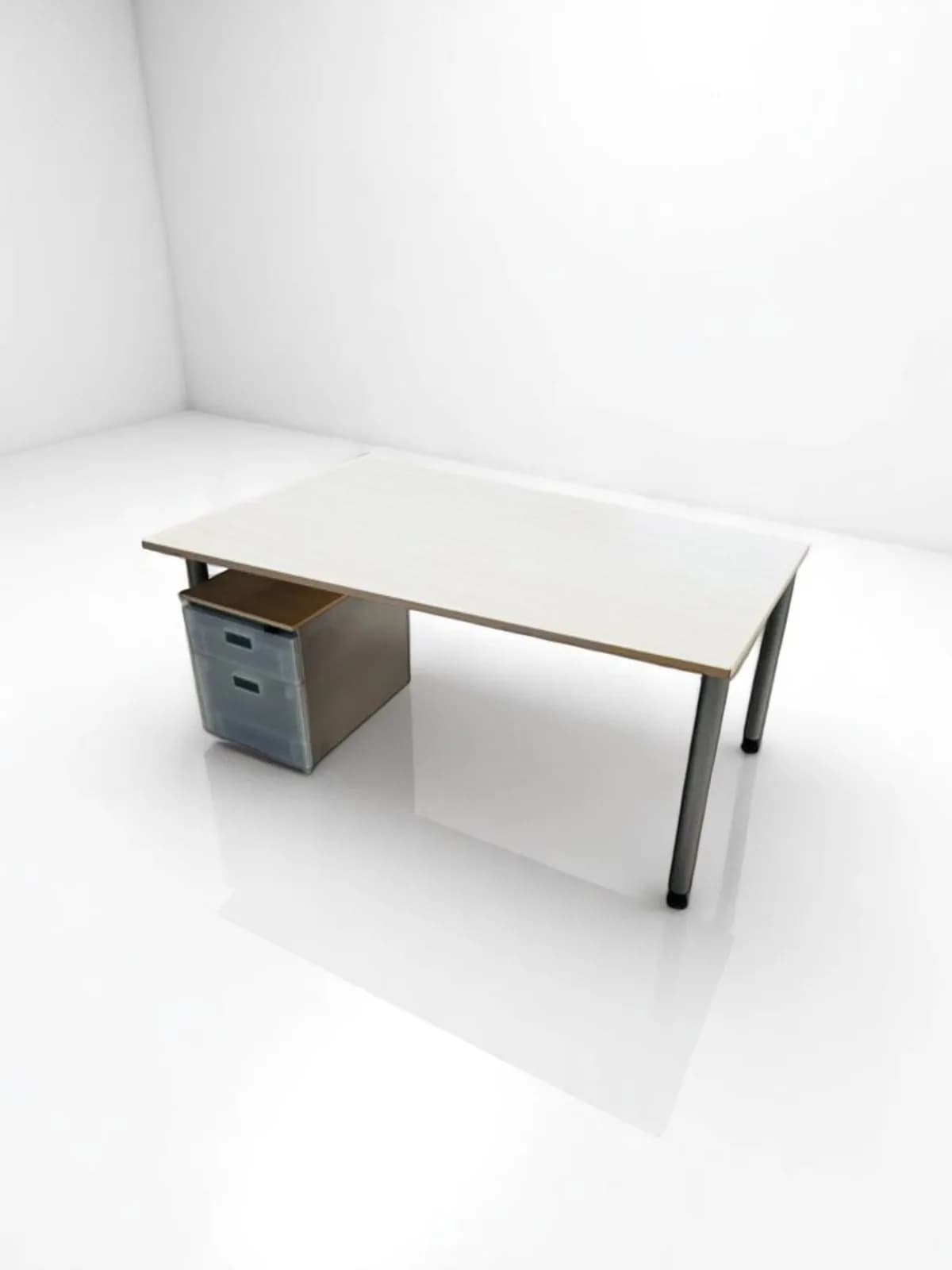 Bureau droit Steelcase 160x80cm et caisson offert — vue 2
