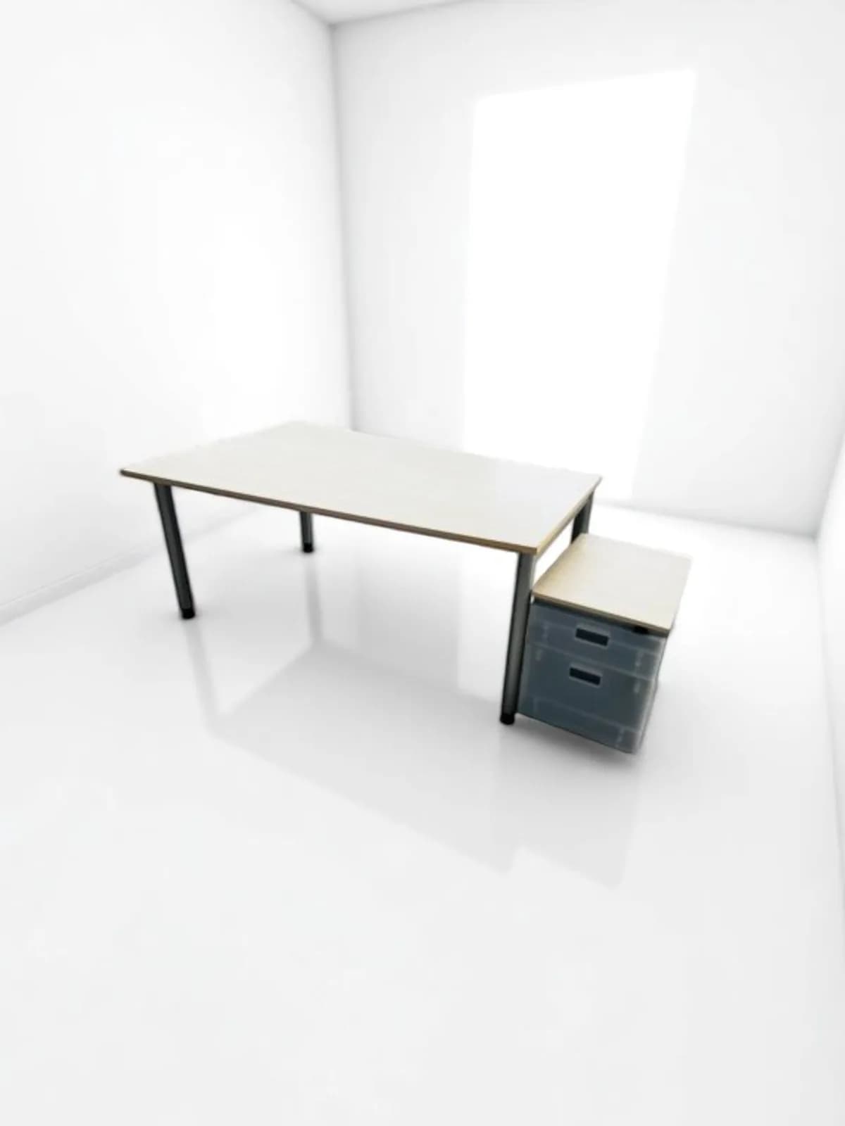 Bureau droit Steelcase 160x80cm et caisson offert — vue 3