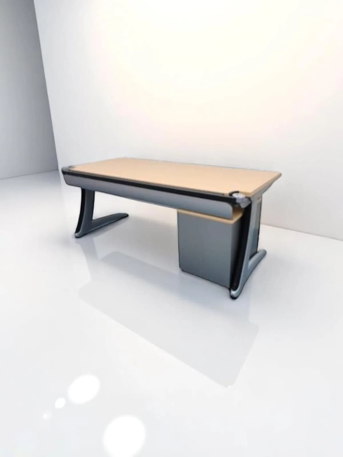 Bureau droit Steelcase 180x80cm avec caisson à roulette — vue 2
