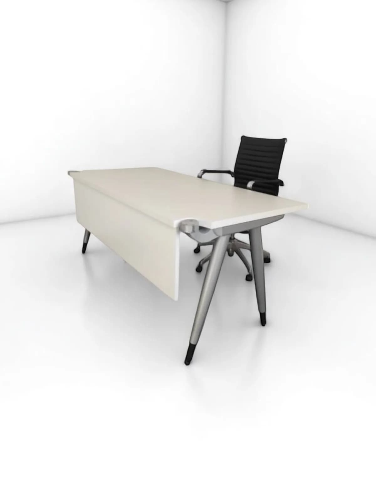 Bureau droit Steelcase blanc 160x80cm