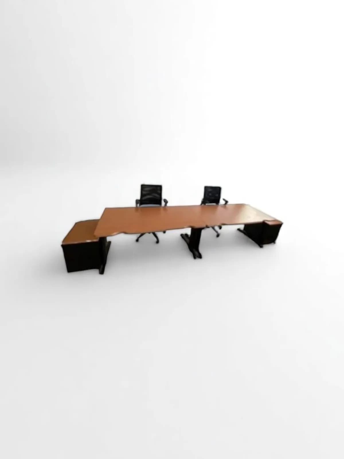 Bureau droit Steelcase merisier 160x80cm — vue 2