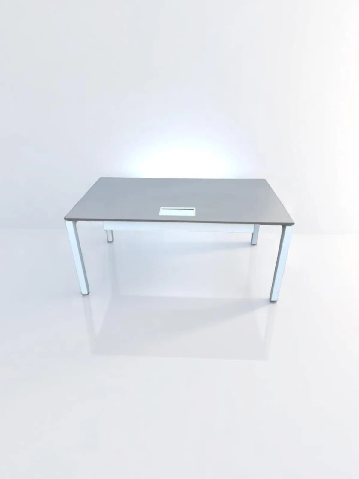 Bureau droit steelcase 160x80cm blanc/gris — vue 3