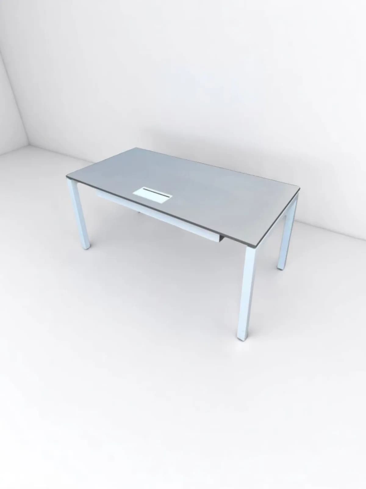 Bureau droit steelcase 160x80cm blanc/gris — vue 2