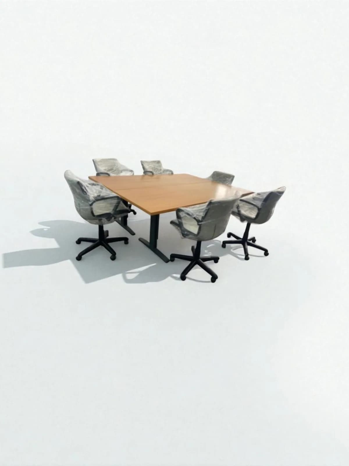 Table Réunion bois brut 200x160cm — vue 2