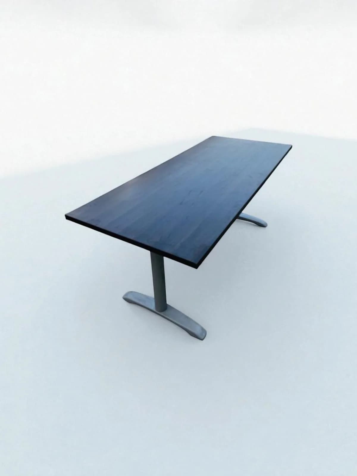 Table restauration Wengé piètement central 180x80cm — vue 2