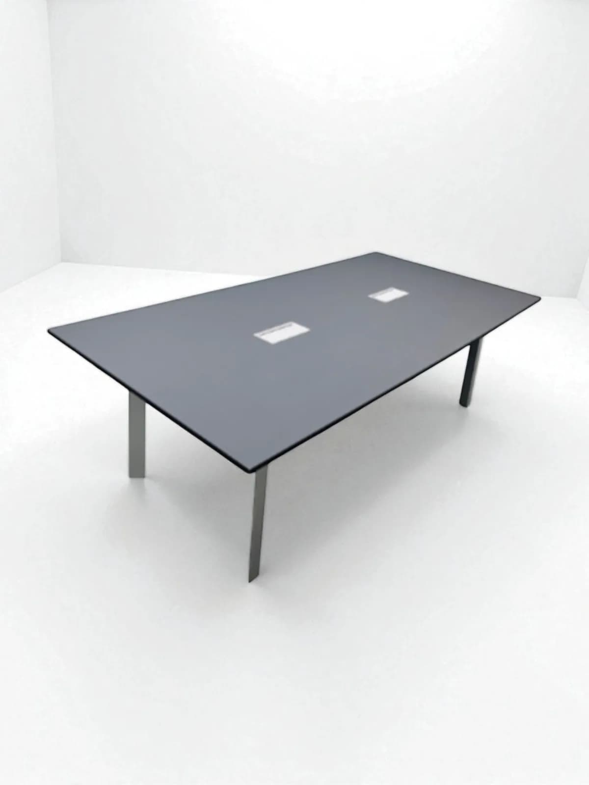 Table réunion finition cuir avec passe câble 240x120cm