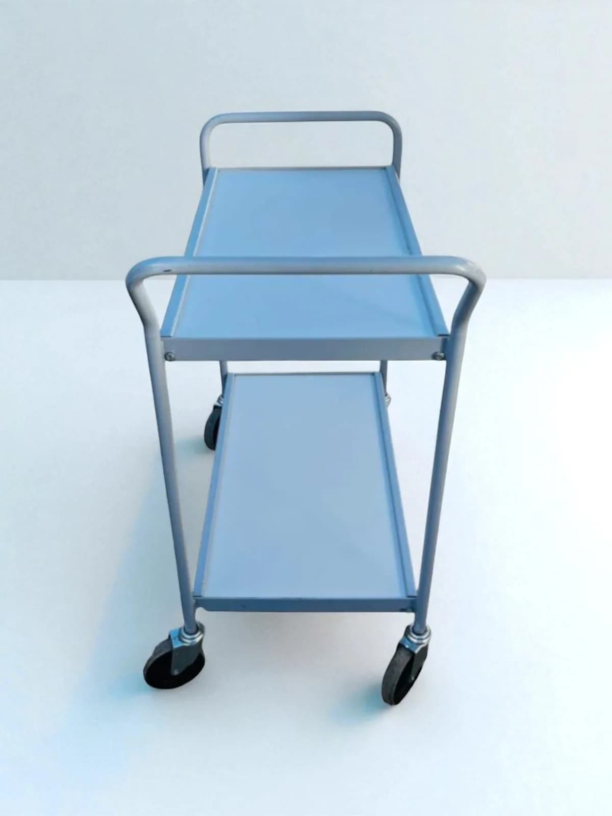 Table roulante grise avec poignet médical restauration — vue 3