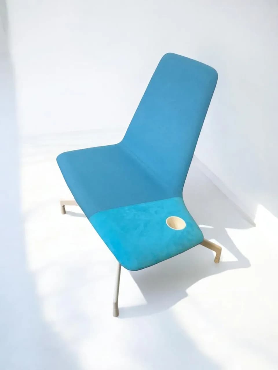 Fauteuil visiteur contemporain HARBOR Haworth bleu tissu — vue 3
