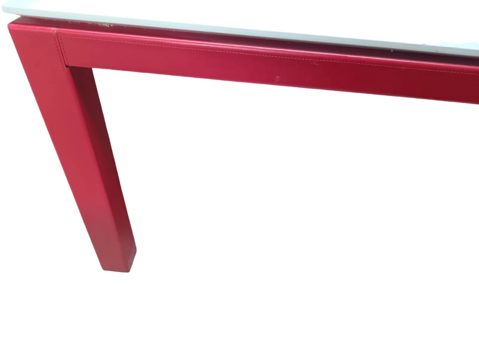 Table rectangulaire ABACO largeur 150x200cm pieds cuir Enrico Pellizzoni — vue 3