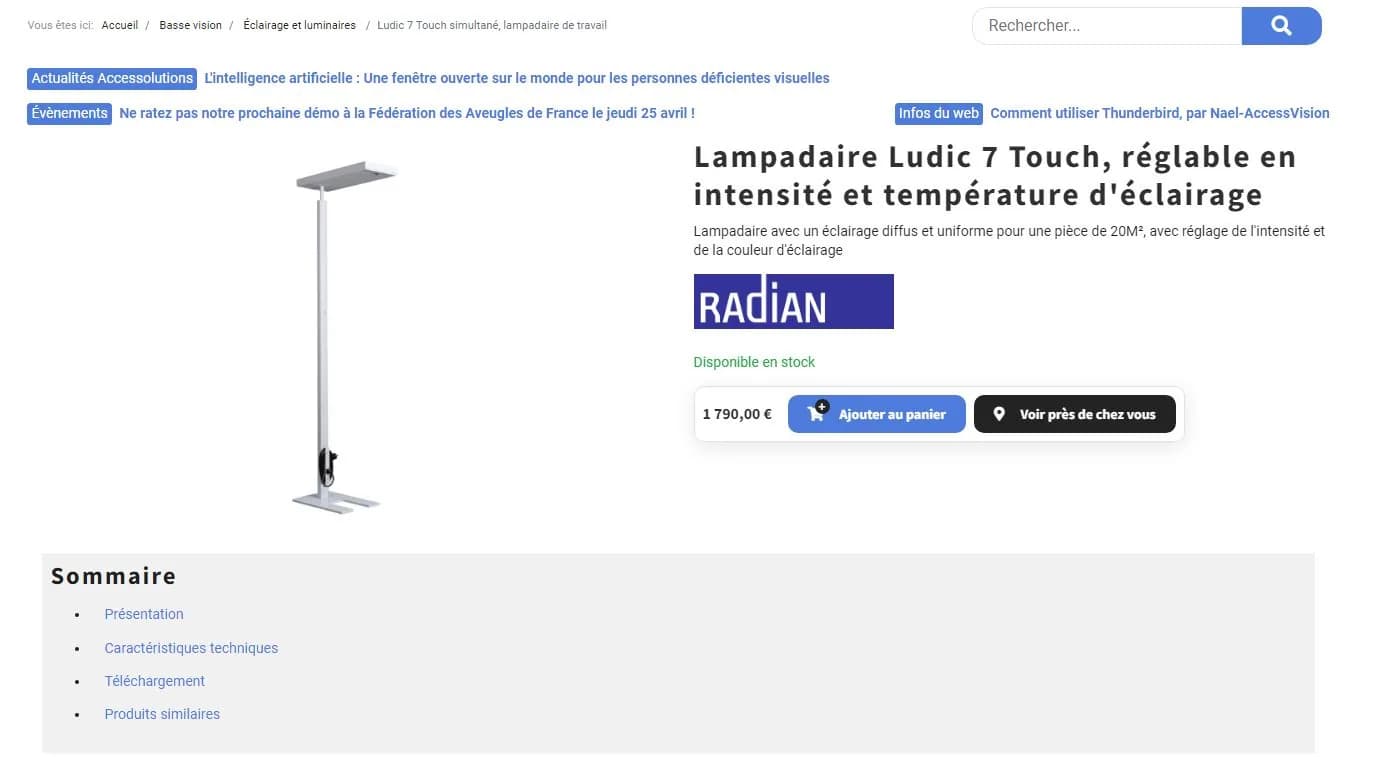 Lampadaire Ludic 7 Touch, réglable en intensité et température d'éclairage — vue 6