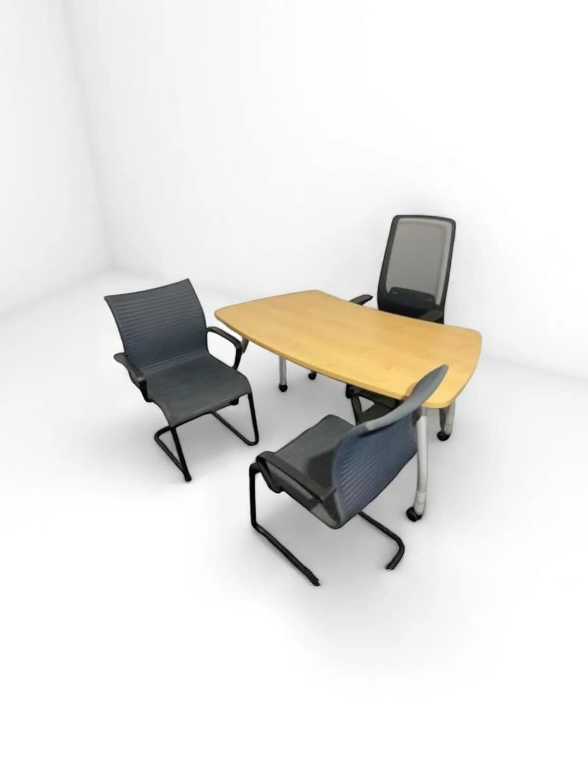 Bureau Steelcase à roulette 160cm réglable H 68/78cm — vue 2