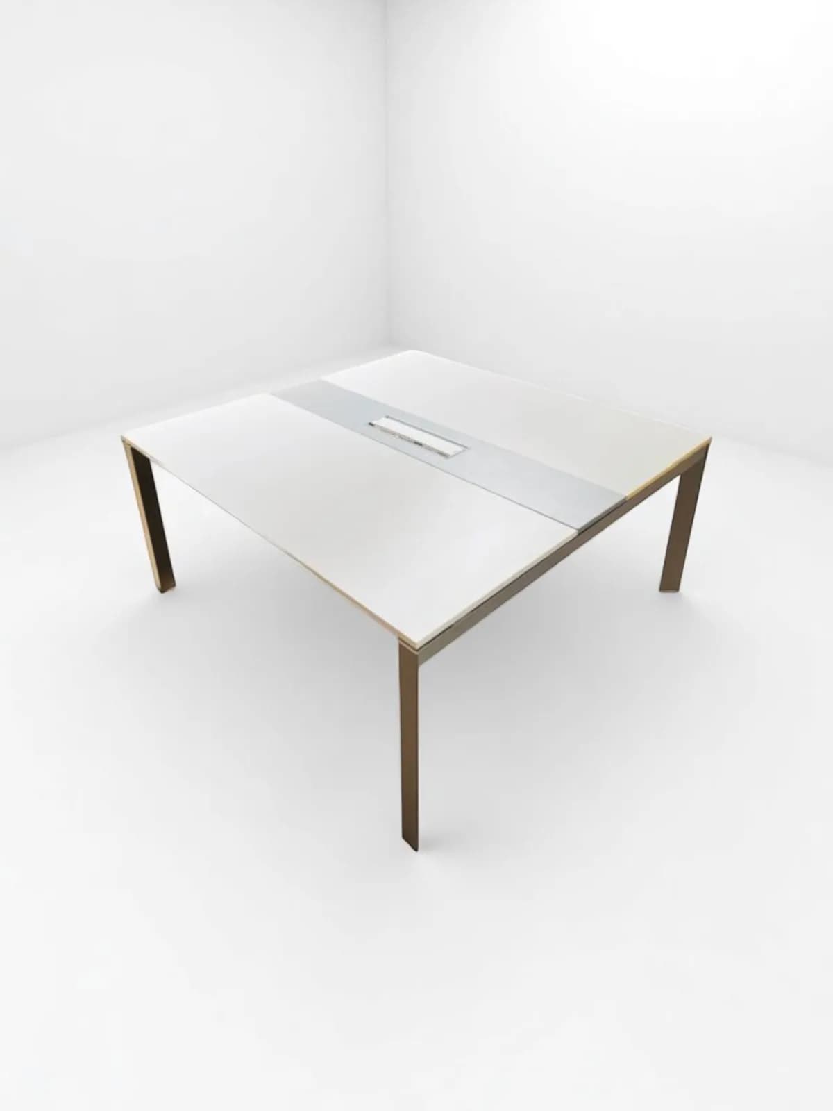 Bureau bench Steelcase 160x160cm avec passe câble