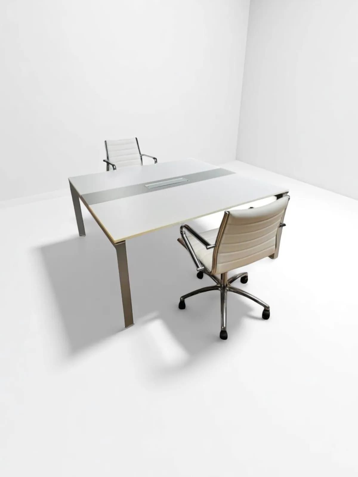 Bureau bench Steelcase 160x160cm avec passe câble — vue 4