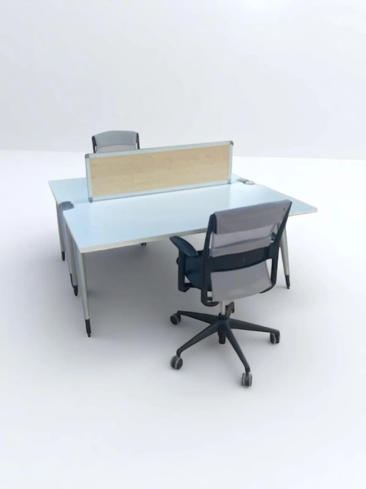 Bureau open Space 2 poste avec séparateur steelcase 160cm — vue 4