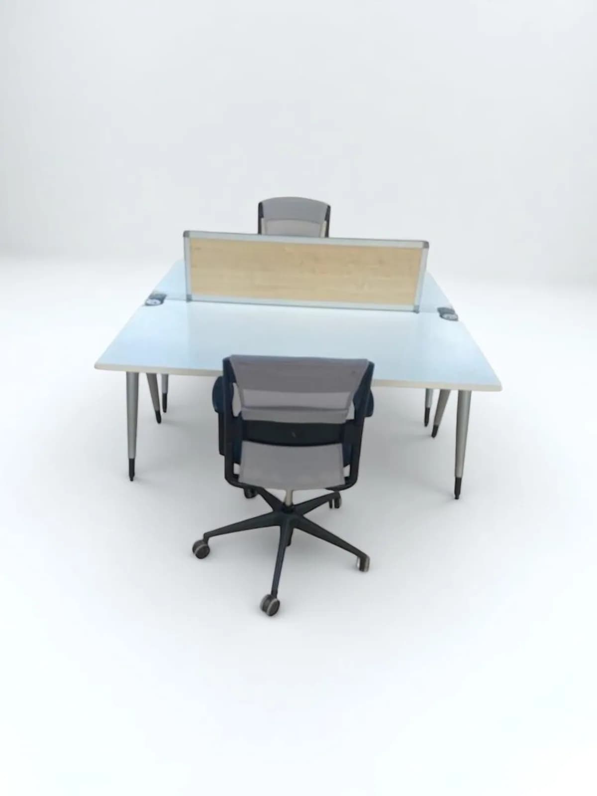 Bureau open Space 2 poste avec séparateur steelcase 160cm — vue 3