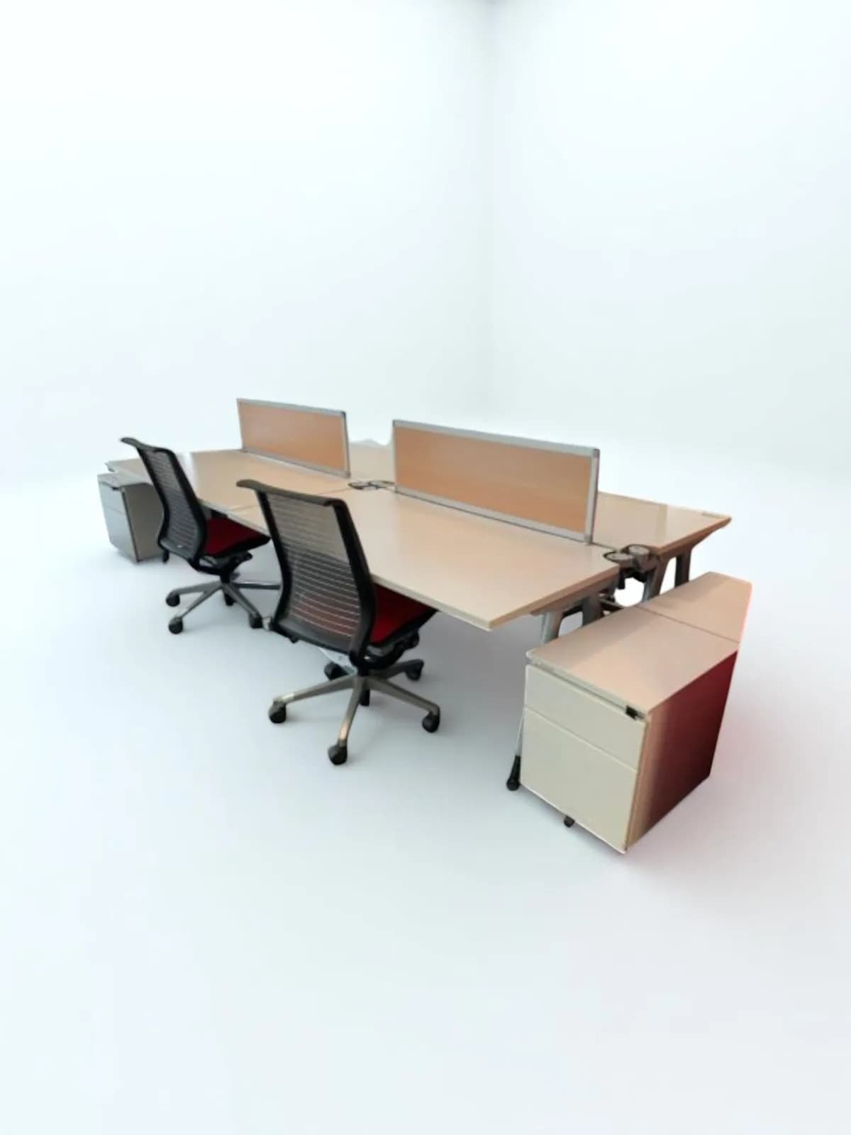 Bureau open Space 4 poste avec séparateur steelcase 160cm — vue 2
